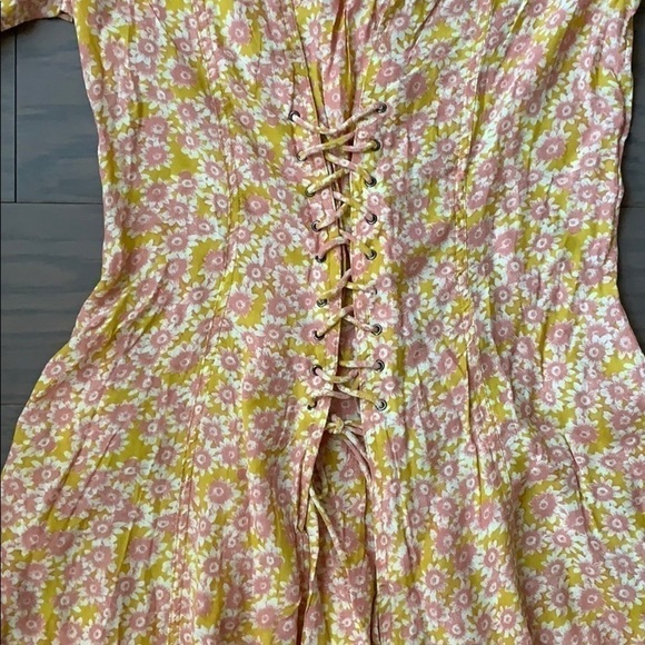 Nwt Free People Laced Up Mini Floral Dress - Picture 7 of 9